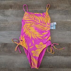 Roxy Pink and Yellow Women's One Piece Swimsuit